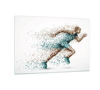 Deco Salon Athlète sprinter sport coureur Moderne Impression sur Verre 120x80cm Image Tableau en Verre Decoration Murale Chambre Horizontal Art Grand XXL Tableaux Decoratifs Muraux GAA120x80-2802