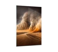 Deco Salon Deserto Una Tempesta Di Sabbia Sabbia Moderne Impression sur Verre 80x120cm Image Tableau en Verre Decoration Murale Chambre Vertical Art Grand Tableaux Decoratifs Muraux GPA80x120-5587
