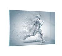 Deco Salon énergie illustration jogging marathon Moderne Impression sur Verre 120x80cm Image Tableau en Verre Decoration Murale Chambre Horizontal Art Grand XXL Tableaux Decoratifs GAA120x80-3105