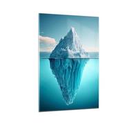 Deco Salon Iceberg Acqua Ghiacciaio Moderne Impression sur Verre 80x120cm Image Tableau en Verre Decoration Murale Chambre Cuisine Vertical Art Wall Grand Tableaux Decoratifs Muraux GPA80x120-5733