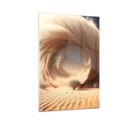 Deco Salon Sabbia Deserto Una Tempesta Di Sabbia Moderne Impression sur Verre 80x120cm Image Tableau en Verre Decoration Murale Chambre Vertical Art Grand Tableaux Decoratifs Muraux GPA80x120-5710