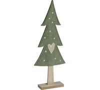 Déco Sapin Feutre Vert Coeur Etoiles 52cm 2er Set Décoration de table de Noël Rebord de fenêtre