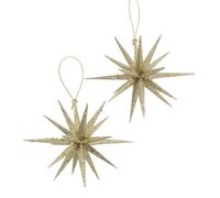 Déco Suspension étoile H15cm or 2 pièces