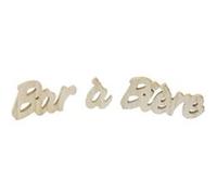 déco table bois lettres bar à bière 30x6cm naturel - hobi dek0515na Gris G