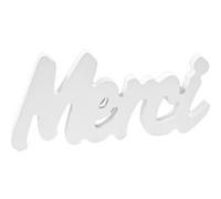 déco table bois merci 7x15x1cm - hobi dek0277b Blanc G
