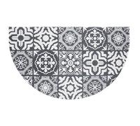 Déco Tapis LISBONNE Tapis d'Entrée Demi-Lune, PVC, Multicolore, 75x45 cm