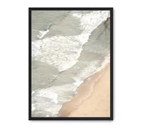 DECOALMA Bestpricepictures Tableau décoratif mural, vue aérienne, plage, 50 x 70 x 2 cm, 1,71 kg, vertical, rectangulaire, nature marine, décoration maison, cadre MDF noir