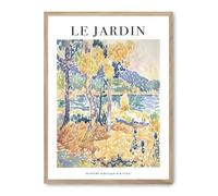 DECOALMA, Tableau décoratif Le Jardin II Art mural, 50 x 70 x 2 cm, 1,71 kg, cadre en bois MDF chêne, multicolore, motif paysage français