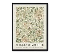 DECOALMA Tableau décoratif mural Art nouveau floral William Morris, 30 x 40 cm, 0,65 kg, cadre MDF noir, poster en papier 180 g, multicolore
