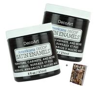 DecoArt Americana Decor - Lot de 2 peintures acryliques classiques en émail satiné pour décoration murale, cuisine, art mural - Projets de bricolage et design d'intérieur - Ensemble de peinture