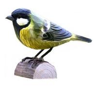 Wildlife Garden Dekovogel - Holzvogel Kohlmeise - handgeschnitzt handbemalt