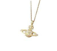 DecoBold Collier Saturne pour homme et femme - Pendentif planète en acier inoxydable - Imperméable, hypoallergénique et ne ternit pas