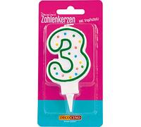 DECOCINO Bougies numérotées « 3 » pour gâteau d'anniversaire et gâteau d'anniversaire