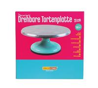 DECOCINO Plateau à gâteau Rotatif - La Turquoise Moderne Rencontre l'acier Inoxydable - Plateau à gâteau Rotatif, pour décorer des gâteaux, des gâteaux fondants, des gâteaux à Motifs, qualité