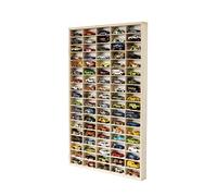 DECOCRAFT Vitrine compatible avec camion Hot Wheels - Étagère de rangement pour jouets avec 90 emplacements - Boîte de rangement en bois robuste - Design moderne