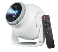 【Décodage vidéo 8K/Android 14.0】Mini projecteur intelligent avec WiFi 6 et Bluetooth 5.4, 450 ANSI pris en charge 4K 1080p, projecteurs de films d'extérieur portables, correction automatique du