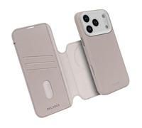 Etui Folio pour iPhone 17 Pro Max MagSafe en Cuir avec Coque Détachable Beige