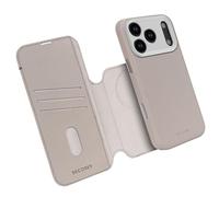 Etui Folio pour iPhone 17 Pro MagSafe en Cuir avec Coque Détachable Beige