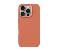 DECODED Coque en Silicone pour iPhone 16 Pro, Finition Soft-Touch Premium, Revêtement Antibactérien, Compatible MagSafe, Protection Antichute, Résistante aux Rayures, Boutons Métalliques, Rose