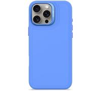 DECODED Coque en silicone pour iPhone 16 Pro Max, compatible MagSafe, matériau liquide doux au toucher, coque de protection intégrale, bords surélevés pour protéger l'écran et l'appareil photo, bleu