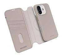 DECODED Coque pour iPhone 17, 2-en-1, Détachable, Cuir ECCO Premium, Compatible avec MagSafe, Magnétique, Protection Caméra, Bouton Camera Control, Anti-Rayures, Beige