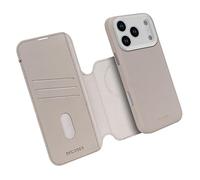DECODED Coque pour iPhone 17 Pro, 2-en-1, Détachable, Cuir ECCO Premium, Compatible avec MagSafe, Magnétique, Protection Caméra, Bouton Camera Control, Anti-Rayures, Beige