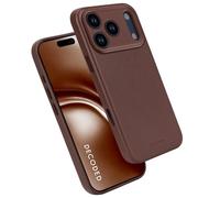 DECODED Coque pour iPhone 17 Pro, Cuir ECCO Premium, Compatible avec MagSafe, Magnétique, Protection Caméra, Bouton Camera Control, Anti-Rayures, Brun