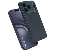 DECODED Coque pour iPhone 17 Pro, Cuir ECCO Premium, Compatible avec MagSafe, Magnétique, Protection Caméra, Bouton Camera Control, Anti-Rayures, Bleu