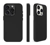 DECODED - Couverture arrière en Silicone - Iphone 15 Pro Max - Étui antibactérien - Convient pour MagSafe - Noir