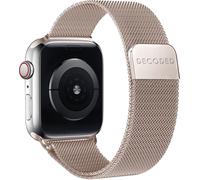 Decoded DECODED Bande Apple Watch en acier inoxydable - Convient pour Series 1-9 / SE - 42/44/45 mm - Fermeture magnétique forte - Or mat