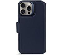 DECODED Etui en cuir 2 en 1 pour iPhone 16 Pro Max, étui ECCO en cuir véritable, compatible avec MagSafe, portefeuille détachable, porte-cartes, bleu