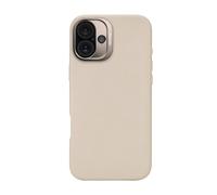 DECODED Étui en cuir pour iPhone 16 Plus, compatible MagSafe, cuir ECCO véritable de qualité supérieure, coque de protection intégrale, bords surélevés pour protéger l'écran et l'appareil photo, beige