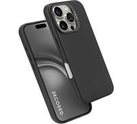 DECODED Étui en cuir pour iPhone 16 Pro, compatible MagSafe, cuir ECCO véritable de qualité supérieure, coque de protection intégrale, bords surélevés pour protéger l'écran et l'appareil photo, noir