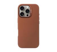 Coque pour iPhone 16 Pro Antichocs en Cuir Compatible MagSafe Marron clair