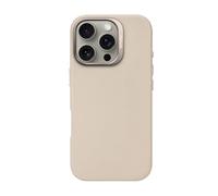 DECODED Étui en cuir pour iPhone 16 Pro, compatible MagSafe, cuir ECCO véritable de qualité supérieure, coque de protection intégrale, bords surélevés pour protéger l'écran et l'appareil photo, beige