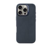 DECODED Étui en cuir pour iPhone 16 Pro, compatible MagSafe, cuir ECCO véritable de qualité supérieure, coque de protection intégrale, bords surélevés pour protéger l'écran et l'appareil photo, bleu