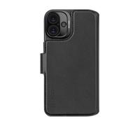 DECODED Étui portefeuille amovible 2 en 1 en cuir pour iPhone 16 Plus, compatible MagSafe, cuir ECCO véritable de qualité supérieure, coque de protection intégrale, bords surélevés pour protéger