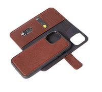 DECODED Etui pour iPhone 12 Mini Folio Détachable Cuir Marron