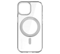 DECODED Étui transparent - iPhone 15 - 360° anneau support - 100% plastique recyclé - Compatible avec MagSafe - Transparent