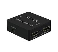 Décodeur Audio, répartiteur HDMI 1 entrée 2 Sorties, répartiteur Actif d'affichage HDMI 4K 1x2 Full HD 1080P, 4K @ 30Hz (Une entrée vers Deux Sorties) 1 Source de Signal vers 2 écr