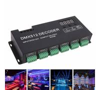 Décodeur d'affichage Numérique Décodeur DMX 24 Canaux RGBW DMX512 Pilote de Gradation Contrôleur LED pour Barre de Scène DC5V24V Synchronisez Plusieurs Décodeurs et Lumières LED