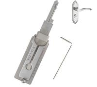 Décodeur de clé 2 en 1 en acier inoxydable, kit de crochetage de serrures, outil de crochetage de serrures, décodeur de clé, outil de crochetage et de décodage, accès facile aux portes de différentes