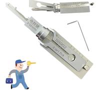 décodeur de clé maîtresse en acier inoxydable, Outil De Crochetage De Serrure Et Décodeur 2 En 1, décodeur Et Outils De Crochetage Pro 2 En 1, lock Pick Decoder,outil Crochetage Et Décodeur Serrure