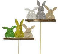 Décodeur Lapin Pâques Décoration de printemps Bois H37cm 8pcs VIANA Décodeur de fleurs
