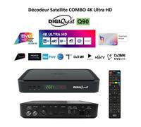 Décodeur Satellite COMBO 4K Ultra HD - DIGIQUEST - Q90 - 2 Lecteurs de carte - HDMI - Activation Tivùsat
