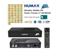 Décodeur Satellite HD - Humax - Tivumax LT HD-3801S2 - Carte Tivùsat Incluse - 50+ Chaînes HD - HDMI/Péritel