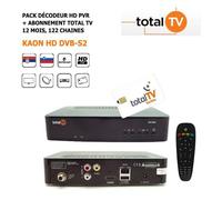 Décodeur Satellite HD PVR - HD4K - Kaon HD DVB-S2 - Abonnement Total TV 12 mois - 122 chaînes HD - Eutelsat W2