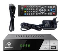 Décodeur TNT HD Star Box - DVB-T2 DVB-C Réception de qualité, chaînes gratuites H.265,Full HD 1080p Terrestre USB, HDMI, péritel, télécommande Universelle 2 en 1