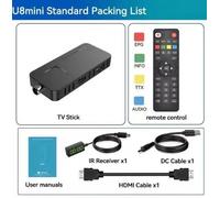 Décodeur TV numérique DVB T2 DVB C HEVC H.265, Tuner TV U3 Mini DVBT2, clé TV FTA T2, boîtier TV Satellite pour l'italie, pologne, France-With Wifi-U8 Mini