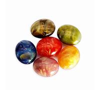 Decoendiy Lot de 30 grandes perles plates ovales en résine, perles dégradées colorées, perles d'espacement formées, perles en vrac pour colliers, bracelets, fournitures d'artisanat